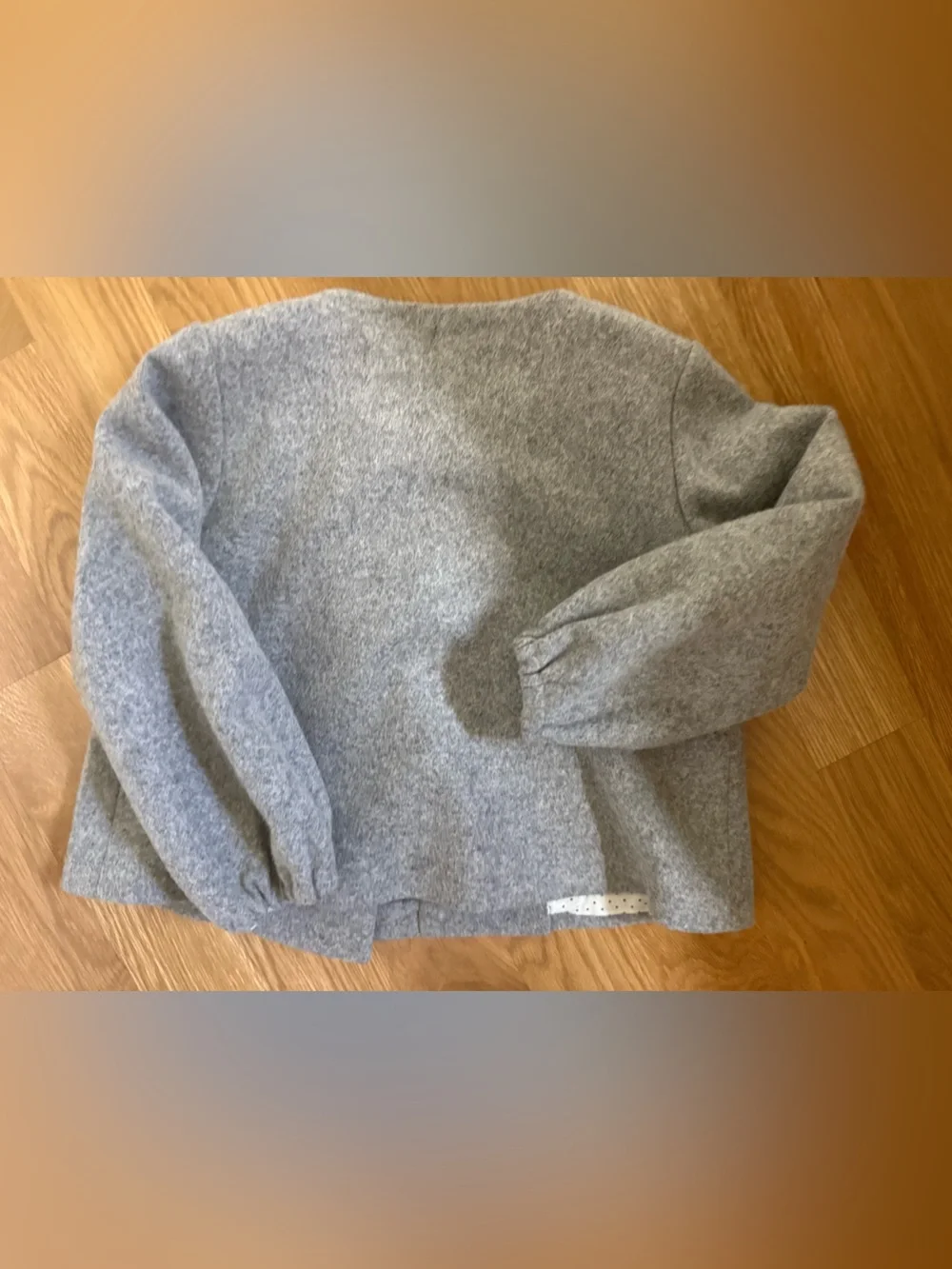 Anais Gray Ruffle Front Kids Jacket. Amazing fabric!!!